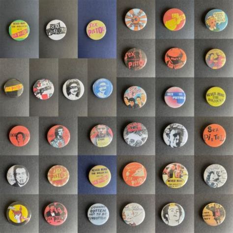 sex pistols pin button badges 32mm size vintage punk band badges reproductions ebay