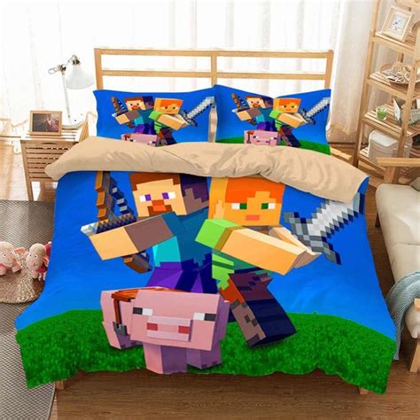 3d Customize Minecraft Bedding Set Duvet Cover Set Bedroom Set Bedlinen