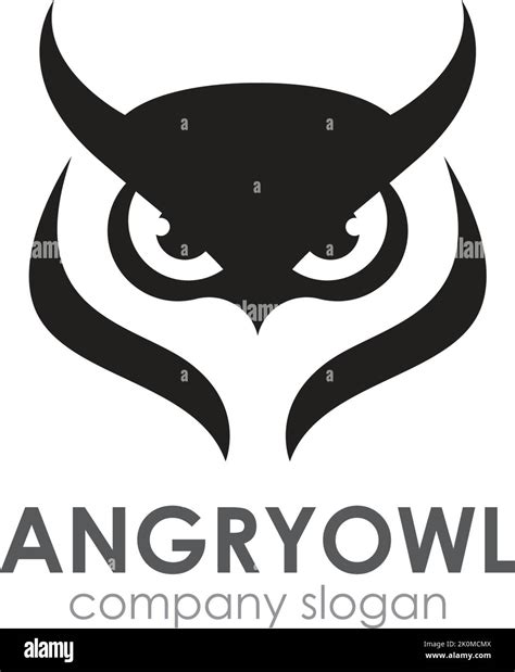 Angry Owl Logo Template Design Vector Emblem Design Concept Creative