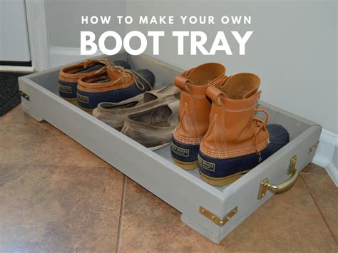 I saw a tutorial for this diy boot tray on pinterest, and decided to put my own spin on it. Do-It-Yourself Wood Boot Tray | I'm Fixin' To