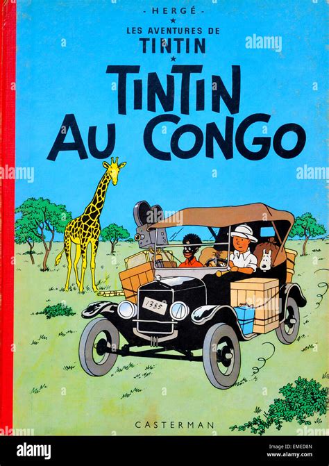 Tintin Au Congo 194050s Vintage Tintin Book Cover Stock Photo Alamy