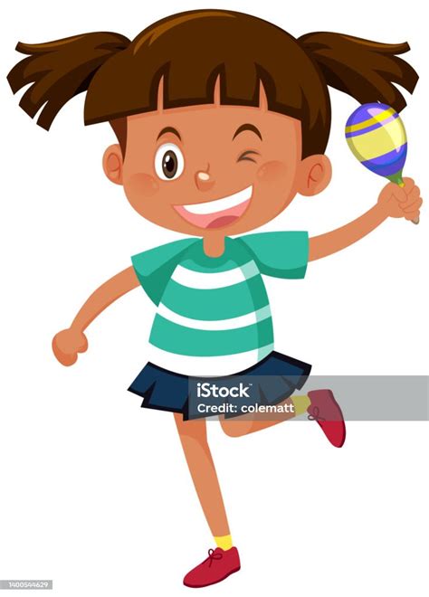 Cute Girl Playing Maracas Stock Illustration Download Image Now Istock