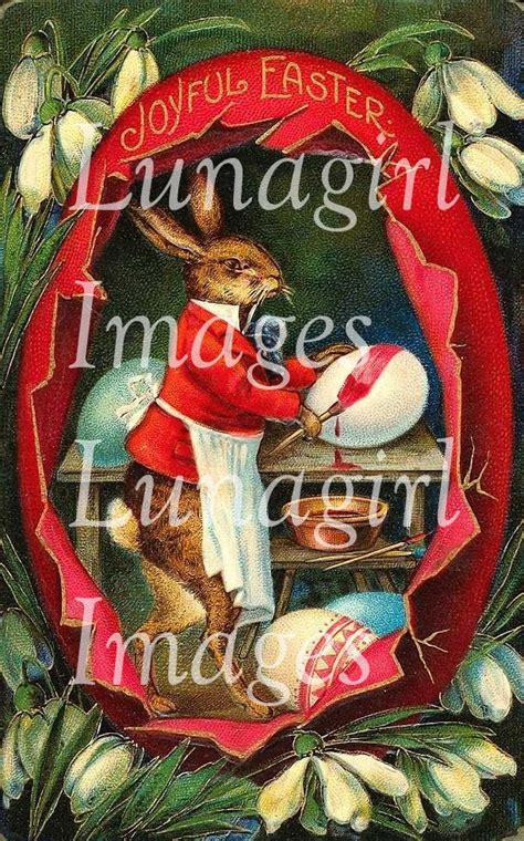 85 Vintage Easter Bunnies Digital Ephemera Victorian Easter Etsy