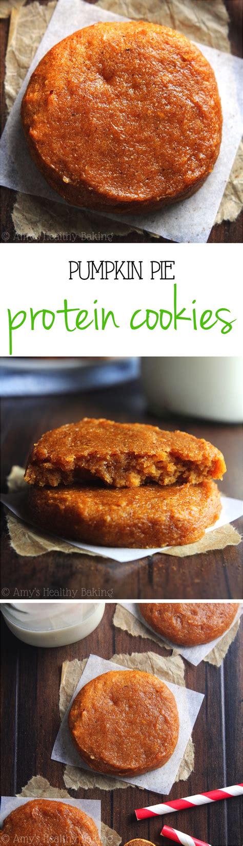 I've been a bit obsessed with cookies and everything pumpkin lately, lol. Pumpkin Pie Protein Cookies | Amy's Healthy Baking