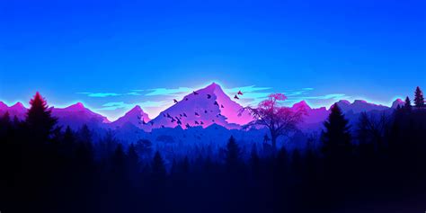 Artistic Mountain Hd Wallpaper Background Image 3500x1750