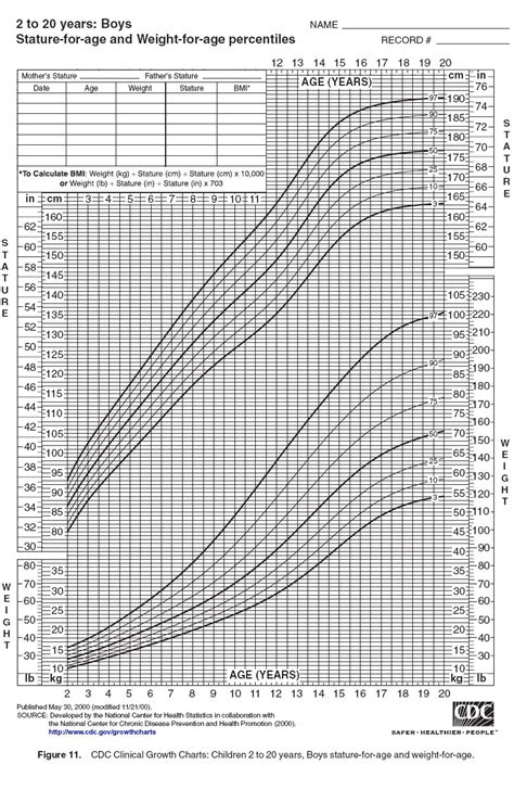 Children S Height And Weight Chart Cdc Blog Dandk