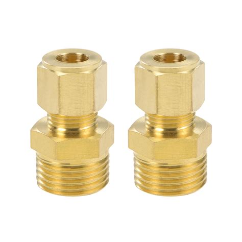 Brass Compression Tube Fitting 8mm Od 12 Npt Male Thread Pipe Adapter