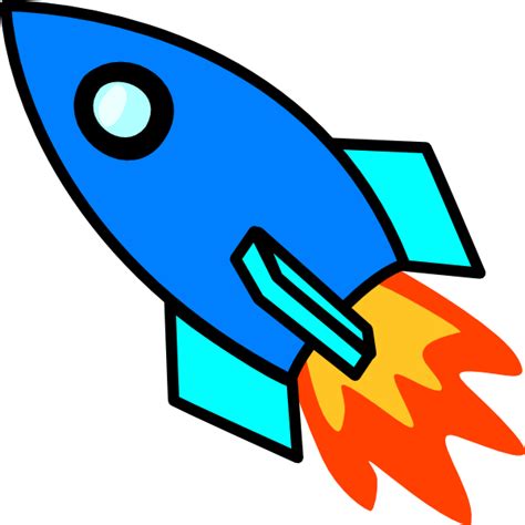 Blue Rocket drawing free image
