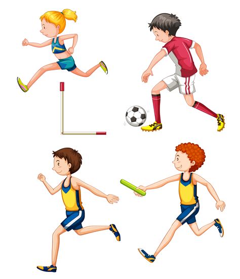 Set Of Kids Playing Different Sports 693465 Vector Art At Vecteezy