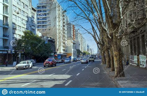 City Streets In Montevideo Downtown And Historic Center Editorial Image