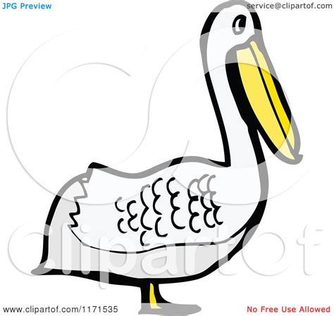 Cartoon Of A Pelican Royalty Free Vector Illustration By