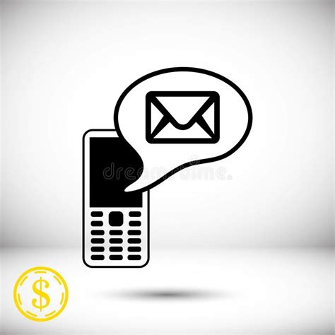 Phone Icon With Message Stock Vector Illustration Flat Design Stock