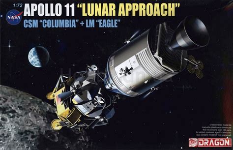 Dragon 11001 Lunar Approach Apollo 11 Csm Columbia Wdoked Lm