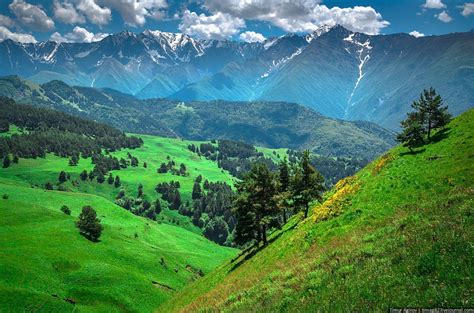The Beautiful Scenery Of The Mountain Ingushetia Russia Rpics