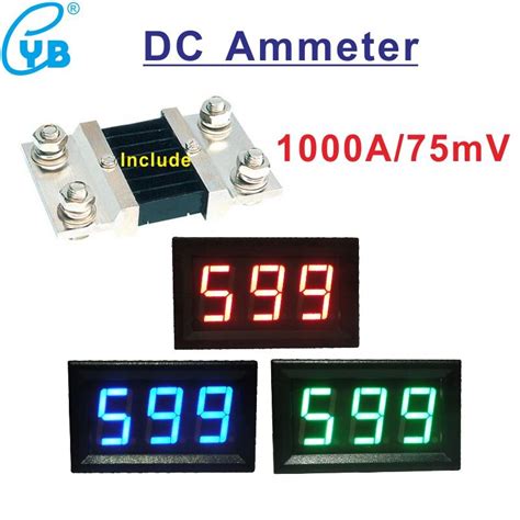 1000a75mv Shunt Dc Ammeter Current Meter And Shunt Led Digital Ammeter