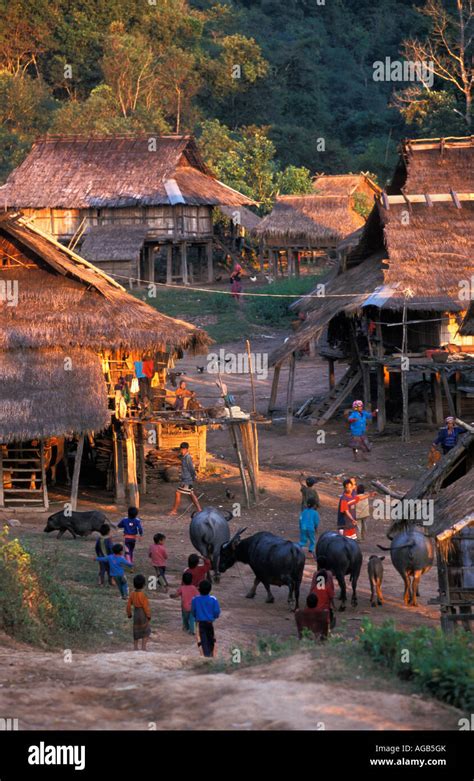 Laos Luang Namtha Hakha Or Akha Hill Tribe Stock Photo Alamy