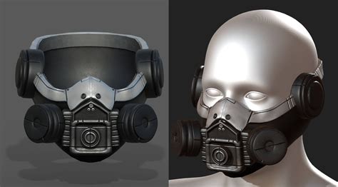 3d Model Gas Mask Helmet Scifi Futuristic Military Vr Ar Low Poly