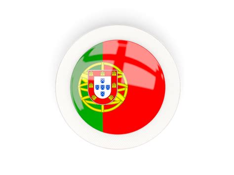 Round Carbon Icon Illustration Of Flag Of Portugal