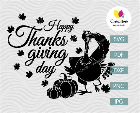 Happy Thanksgiving Day svg, Turkey svg, Grateful Thankful Blessed svg