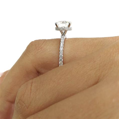 2 Carat D Vs2 Round Hidden Halo Design Diamond Engagement Ring 18k