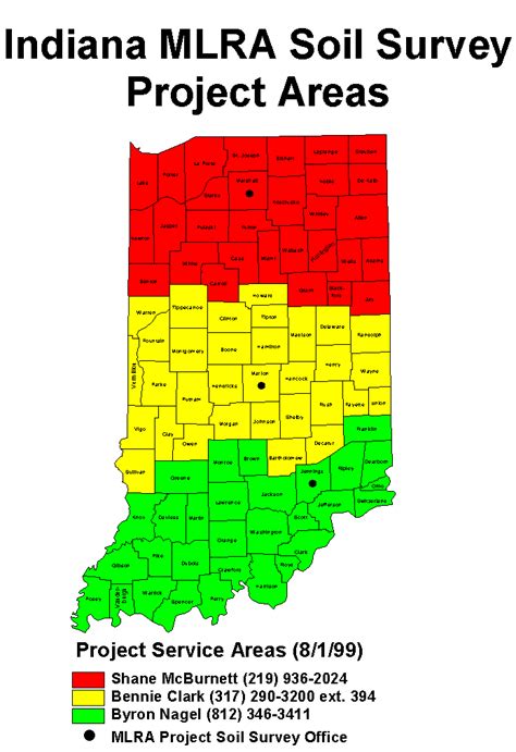 Indiana Soil Survey Project Areas