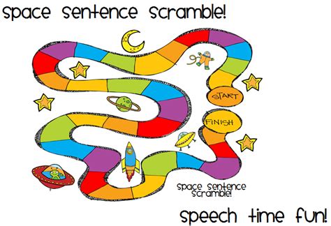 space sentence scramble speech time fun speech and language activities