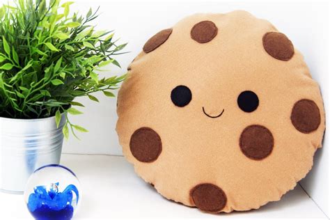 Happy Cookie Cushion Plush Chocolate Chip Cookie Felt Food Etsy