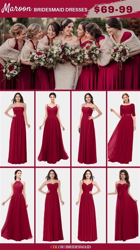 Stunning Maroon Bridesmaid Dresses