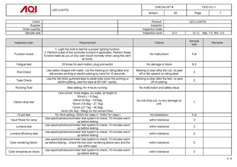 Contoh Check Sheet Quality Control