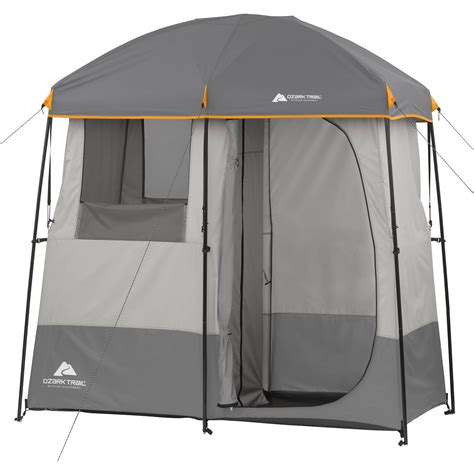 Portable Shower Tent Non Instant 2 Room Camping Shelter Outdoor Towel