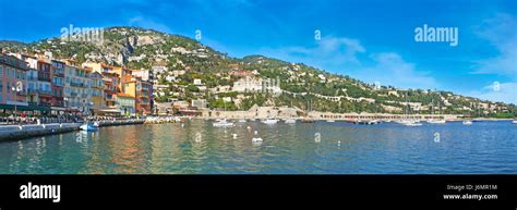 Panorama Of The Old Town And Darse Harbor Of Villefranche Sur Mer