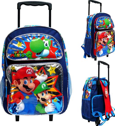 Large Rolling Backpack Nintendo Super Mario Wyoshi Shiny New