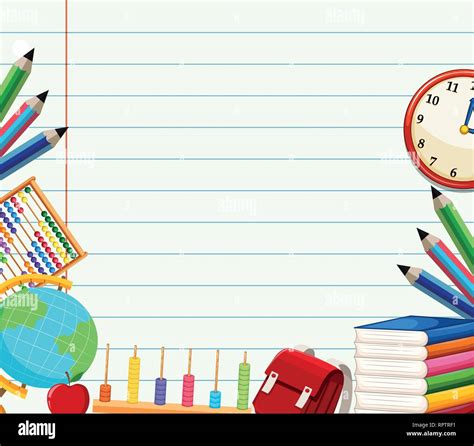School Themed Background Template Illustration Stock Vector Image And Art