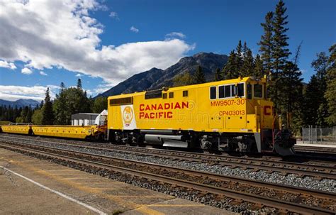 Canadian Pacific Train At Banff Alberta Editorial Image Image Of