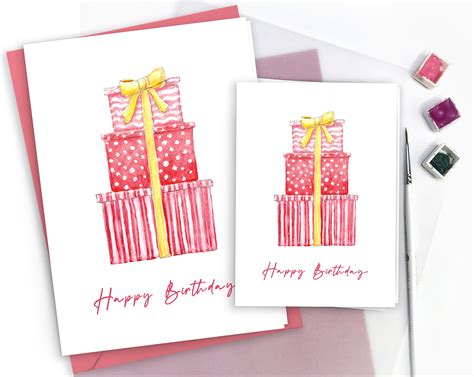 Happy Birthday Card For Her Printable Pdf Pink Birthday Card Etsy