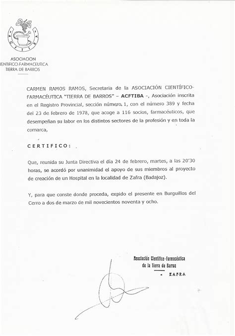 Documento De Asociación De Farmaceuticos De Tierra De Barros Actifba