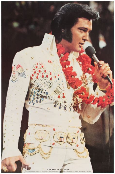 Original Vintage Music Advertising Poster Featuring A Colour Photograph Of Elvis Presley Wearing