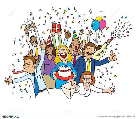 Cartoon Office Celebration Illustration 15570488 Work Anniversary