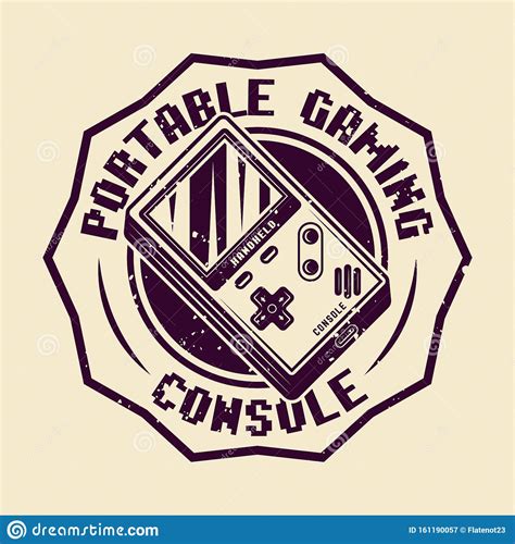 Handheld Gaming Console Vector Badge Or Emblem Stock Vector