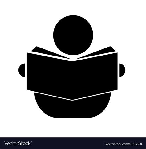 Human Figure Reading A Book Education Concept Vector Image