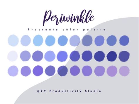 Periwinkle Procreate Color Palette Color Swatches Ipad Etsy Australia