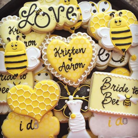 Learn everything you need to know about bridal shower etiquette from host responsibilities and gift etiquette to when to have your bridal shower. Bridal shower cookies, Bridal cookies, Bee wedding