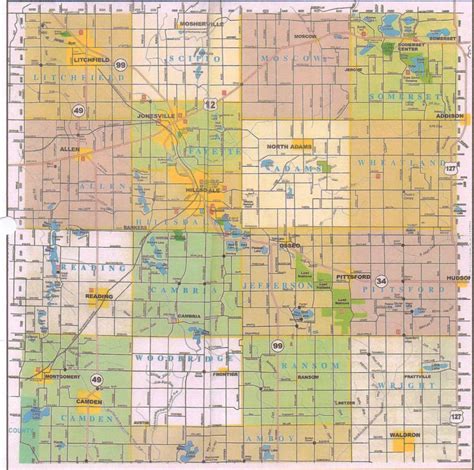 Michigan Township And Range Map State Coastal Towns Map