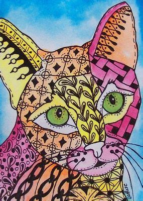 zentangle cat | Art: Cat Zentangle / ACEO Le Print Cat Kitten Doodle