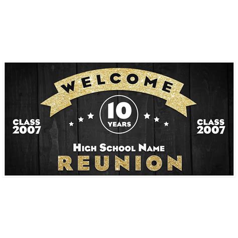 School Class Reunion Gold Party Banner Decoration Backdrop