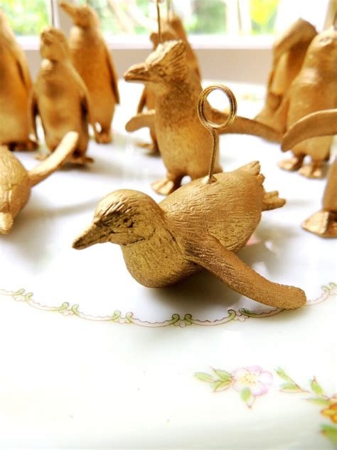Gold Silver Animal Place Card Holder Wedding Assorted Penguins Etsy