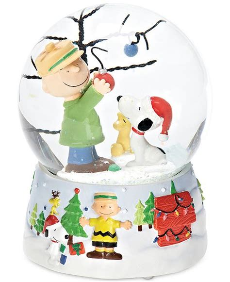 Roman Snoopy And Woodstock Christmas Musical Snow Globe All Holiday