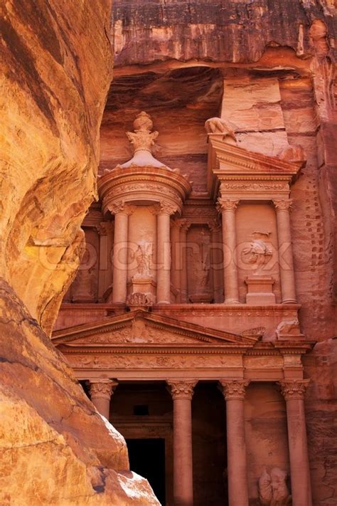 Ancient City Of Petra Built In Jordan Stock Photo