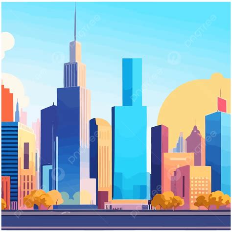 Ila Station Background With A City Building Vector Blue Building
