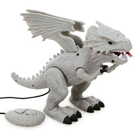 Remote Controlled Silver Dragon Toy Movement Walking Battery Operated